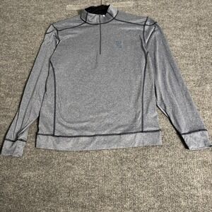 New York Rangers Pullover Mens Medium Gray NHL Hockey Quarter Zip‎ Long Sleeve